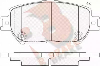 R BRAKE rb1689 -  Комплект тормозных колодок, дисковый тормоз